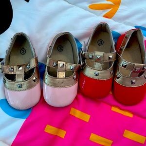 Size 3 Baby girl studded flats